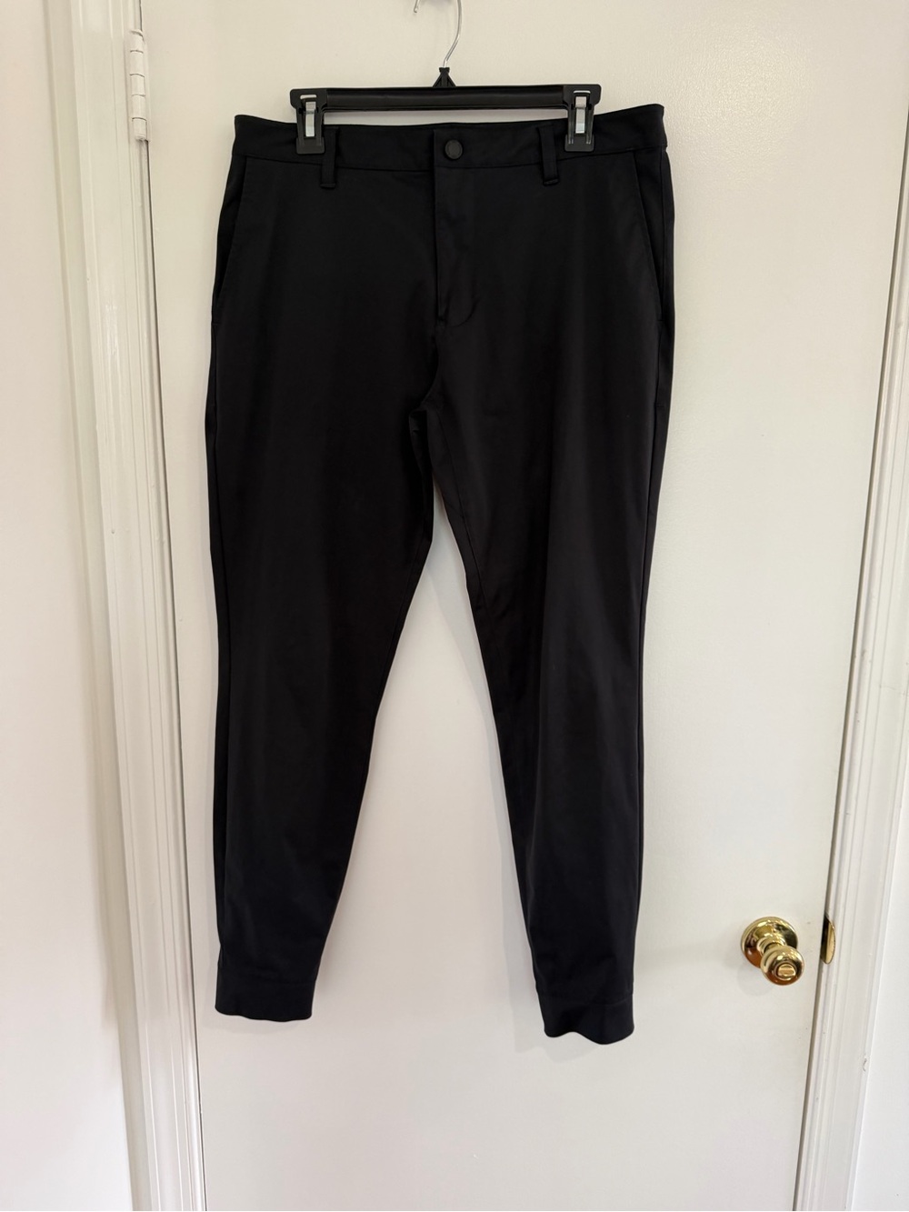 Rhone Commuter Pants Men 32 Black Slim Fit Performance Stretch Tapered Ankle Zip
